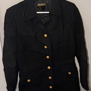 Escada Black Blazer with Gold Accents